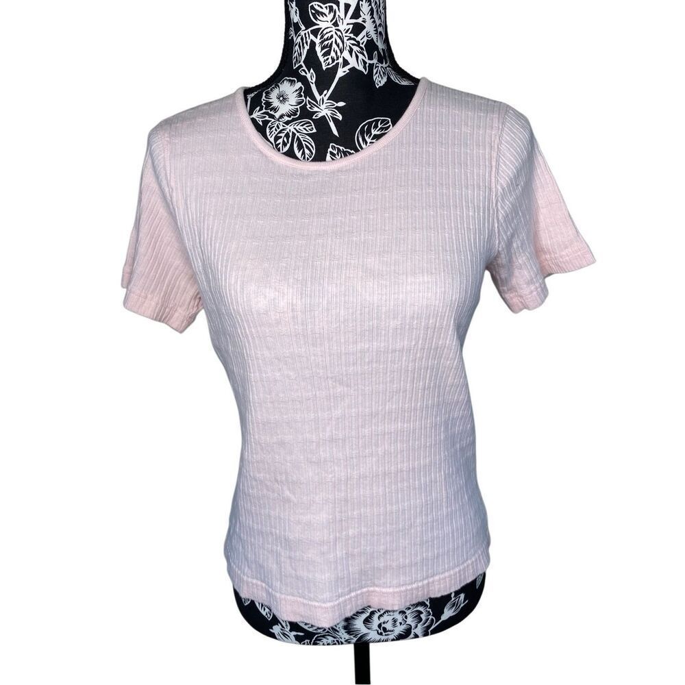 Christopher And Banks Textured T Shirt Work Office Workwear Size Medium Classic